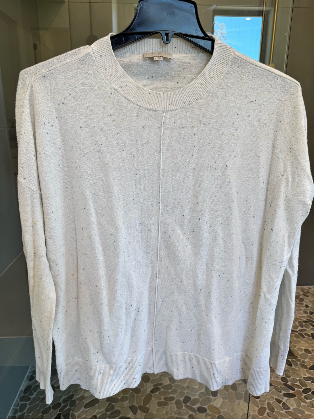 LOFT Outlet Cream Speckled Sweater